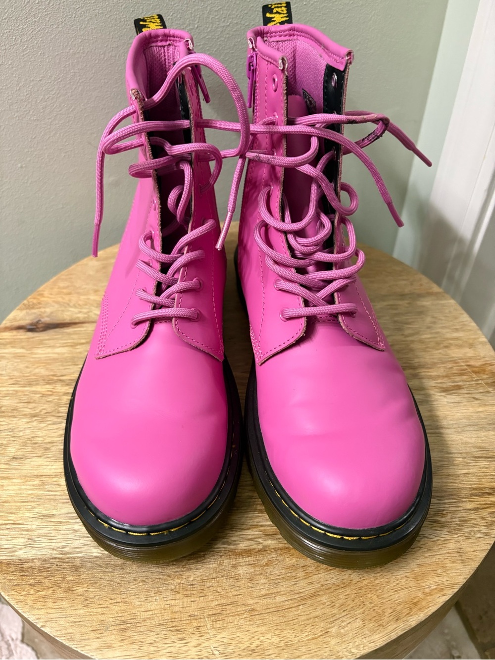 Hot Pink Lace-Up Combat Boots - Dr. Martens - Size 7